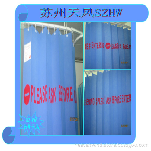 with No Entry Before Ask heat sealed label Hospital Bed Curtain